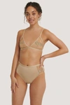 NA-KD Romantic French Embroided Highwaist Panty Beige