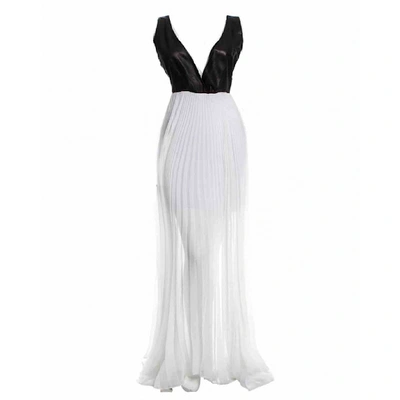 Pre-owned Alice And Olivia Silk Maxi Dress In White