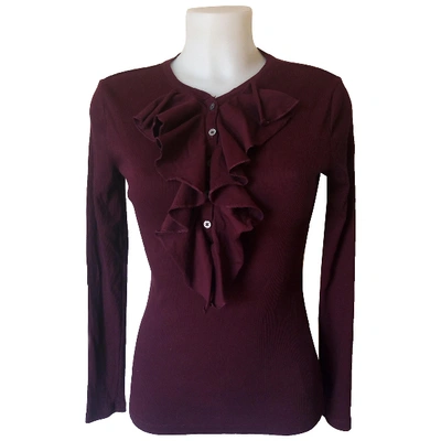 Pre-owned Lauren Ralph Lauren Burgundy Cotton Top