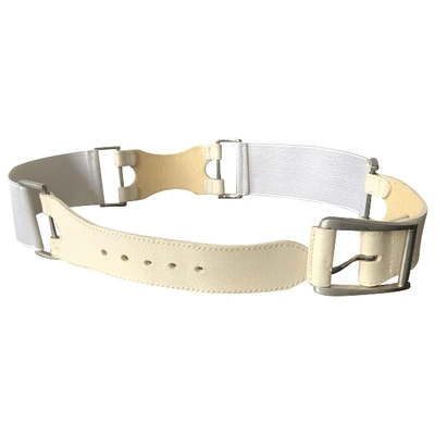 Pre-owned Schumacher Leather Belt In White