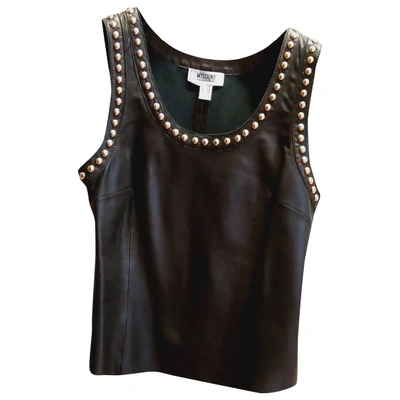 Pre-owned Moschino Cheap And Chic Leather Camisole In Black