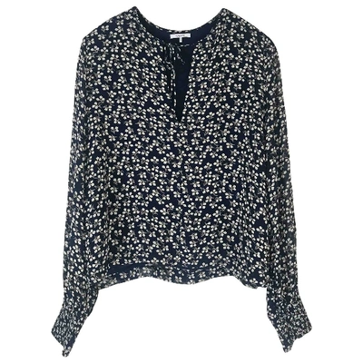 Pre-owned Ganni Navy Viscose Top