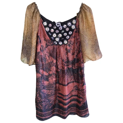 Pre-owned M Missoni Silk Mini Dress In Multicolour