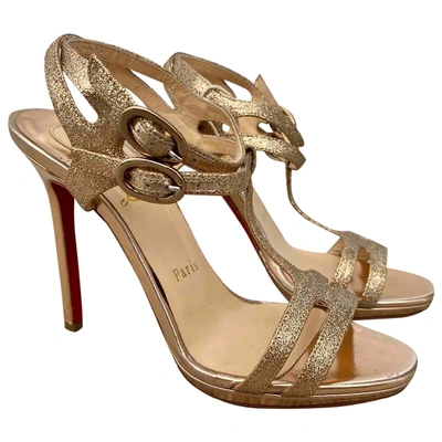 Pre-owned Christian Louboutin Glitter Sandals In Gold