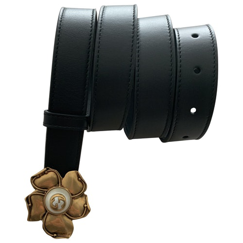 Pre-Owned Gucci Black Leather Belt | ModeSens