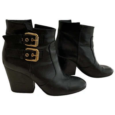 Pre-owned Giuseppe Zanotti Leather Western Boots In Black