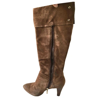 Pre-owned Guess Boots In Beige