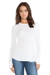 Michael Lauren Alick Long Sleeve Thumbhole Tee In White