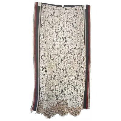 Pre-owned Pinko Mid-length Skirt In White