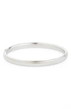 Mignonette Bead Edge Silver Bangle In Silver