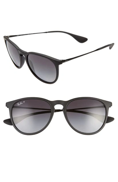 Ray Ban Erika Classic 54mm Sunglasses In Black/ Grey Grad Grey Polar