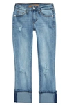 Joe's Kids' The Jane Distressed Cuffed Hem Jeans In Blasted Blue