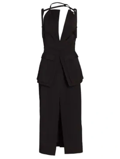 Jacquemus La Ascea Utility Pocket Dress In Black