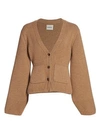 Khaite Scarlett Heavy Cashmere Knit Cardigan In Camel