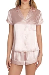 In Bloom By Jonquil Bride/bridesmaid/mrs Satin Short Pajamas In Mauve- Bridesmaid