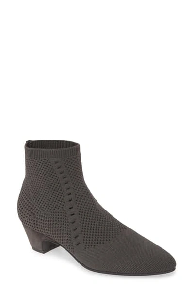 Eileen Fisher Purl Sock Bootie In Graphite Stretch Fabric