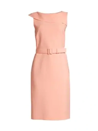 Lafayette 148 Smith Foldover Belted Dress In Rich Coral