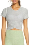 BEYOND YOGA UNDER OVER CROPPED T-SHIRT,LWSD7637
