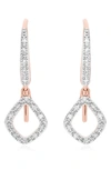 Monica Vinader Diamond And 18k Rose Gold Vermeil Riva Mini Kite Drop Earrings In Rose Gold/ Diamond