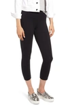 Lyssé Medium Control Flattering Cropped Cotton Leggings In Black