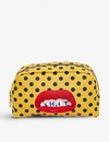 Seletti Womens Toiletpaper Sh*t Print Faux-leather Beauty Case