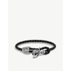 THOMAS SABO REBEL AT HEART STERLING SILVER AND LEATHER SKULL BRACELET,633-10140-A178568211