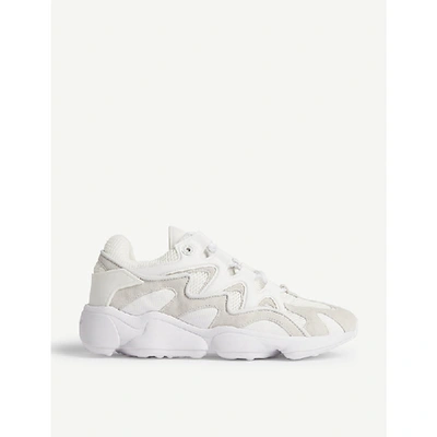 Sandro Atomic Leather And Mesh Trainers In White