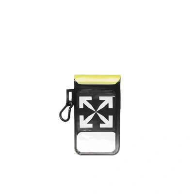 Off-white Waterproof Logo-print Vinyl Phone Case In Black/white