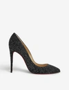 Christian Louboutin Black Glitter Pigalles Follies 100 Heels In Black