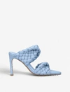 Bottega Veneta Blue Intrecciato Curve Heeled Sandals