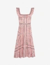 SANDRO Gale linen and cotton-blend midi dress,R00059903