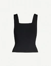 Vince Square-neck Stretch-knit Top In Black-001blk
