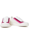 ZIMMERMANN RAINBOW SUEDE-TRIMMED LEATHER SNEAKERS,3074457345622534125