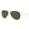 Ray Ban Aviator Classic Sunglasses Gold Frame Green Lenses Polarized 58-14 In Gold