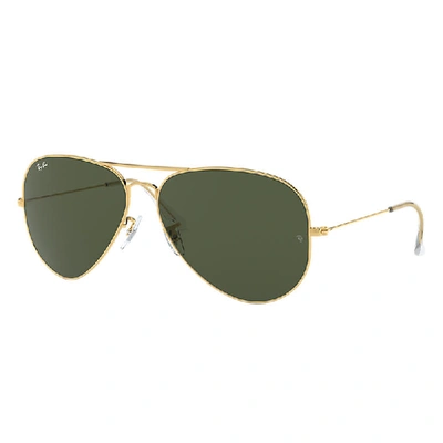Ray Ban Aviator Classic Sunglasses Gold Frame Green Lenses Polarized 58-14
