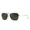 RAY BAN SUNGLASSES UNISEX CARAVAN - GOLD FRAME GREEN LENSES 58-15