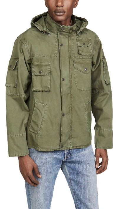 Barbour X Engineered Garments Washed Cowen Casual Jacket In Olive