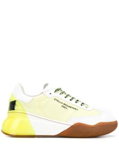 Stella Mccartney Loop Runner Sneakers In White,yellow