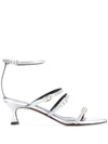Manu Atelier Buckled Straps Sandals In Silver