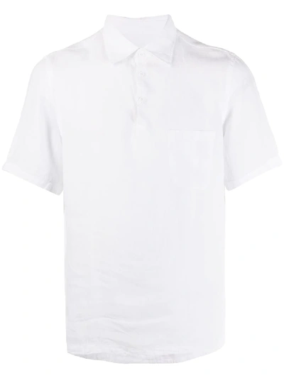 Costumein Corfù Linen Polo Shirt In White
