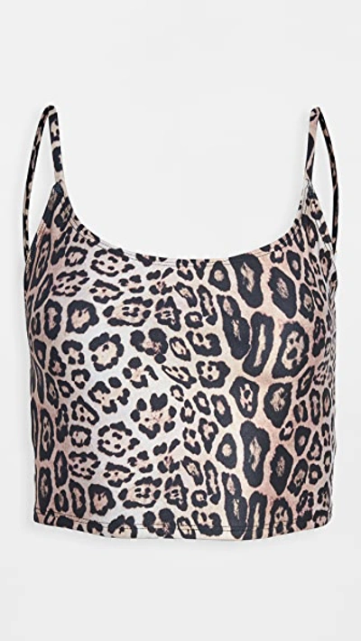 Onzie Belle Ribbed Cami Leopard-print Crop Top
