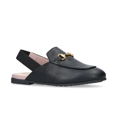 Gucci Kids Princetown Slingback Loafers In Black