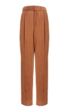 LEMAIRE BELTED PLEATED STRAIGHT-LEG TROUSERS,767507