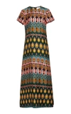 La Doublej Swing Geometric Print Dress In Green