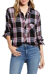 Rails Hunter Plaid Shirt In Black Melon Aqua