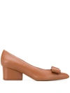 Ferragamo Viva Leather Pumps In Brown