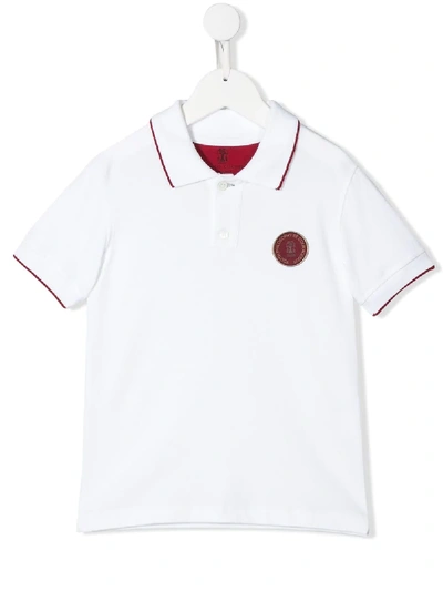 Brunello Cucinelli Kids' Slogan Print Crew Neck T-shirt In White