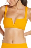 L*space Lee Lee Ribbed Bikini Top In Mango