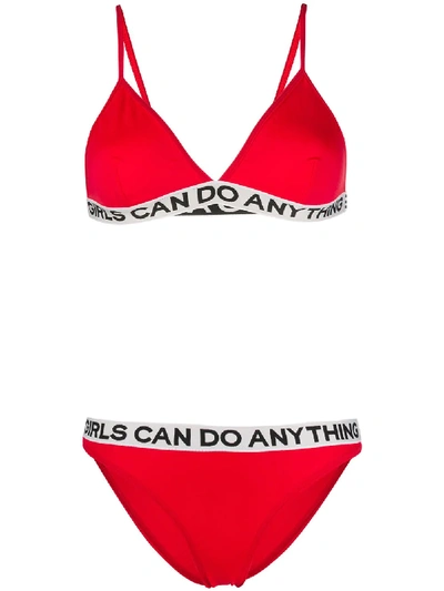 Zadig & Voltaire Girls Can Do Anything Bikini Set In Red