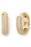 Kate Spade Brilliant Statements Pavé Mini Huggie Hoop Earrings In Clear/ Gold